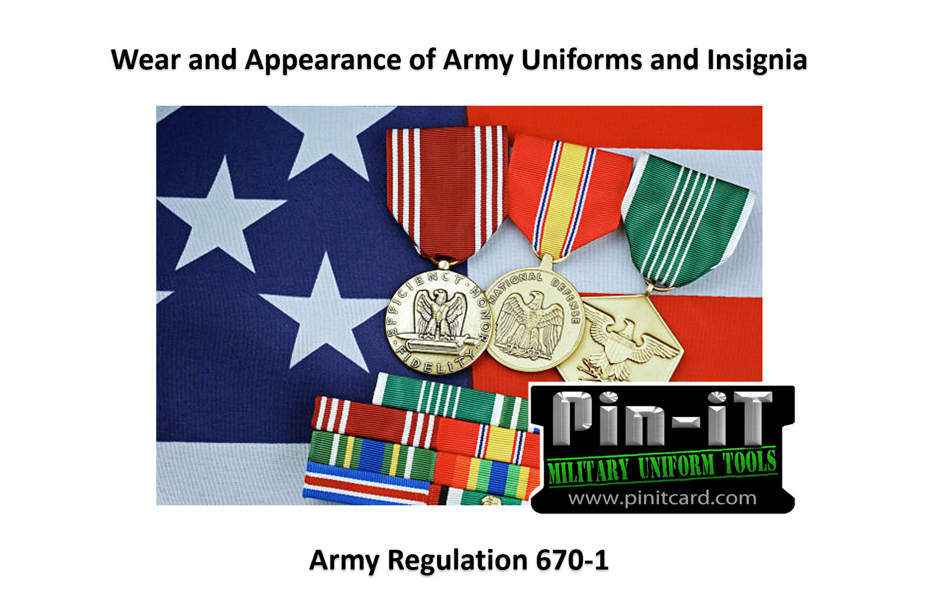 pinit Army Regulation 670-1 & Insignia Wear- Army Awards Manual
