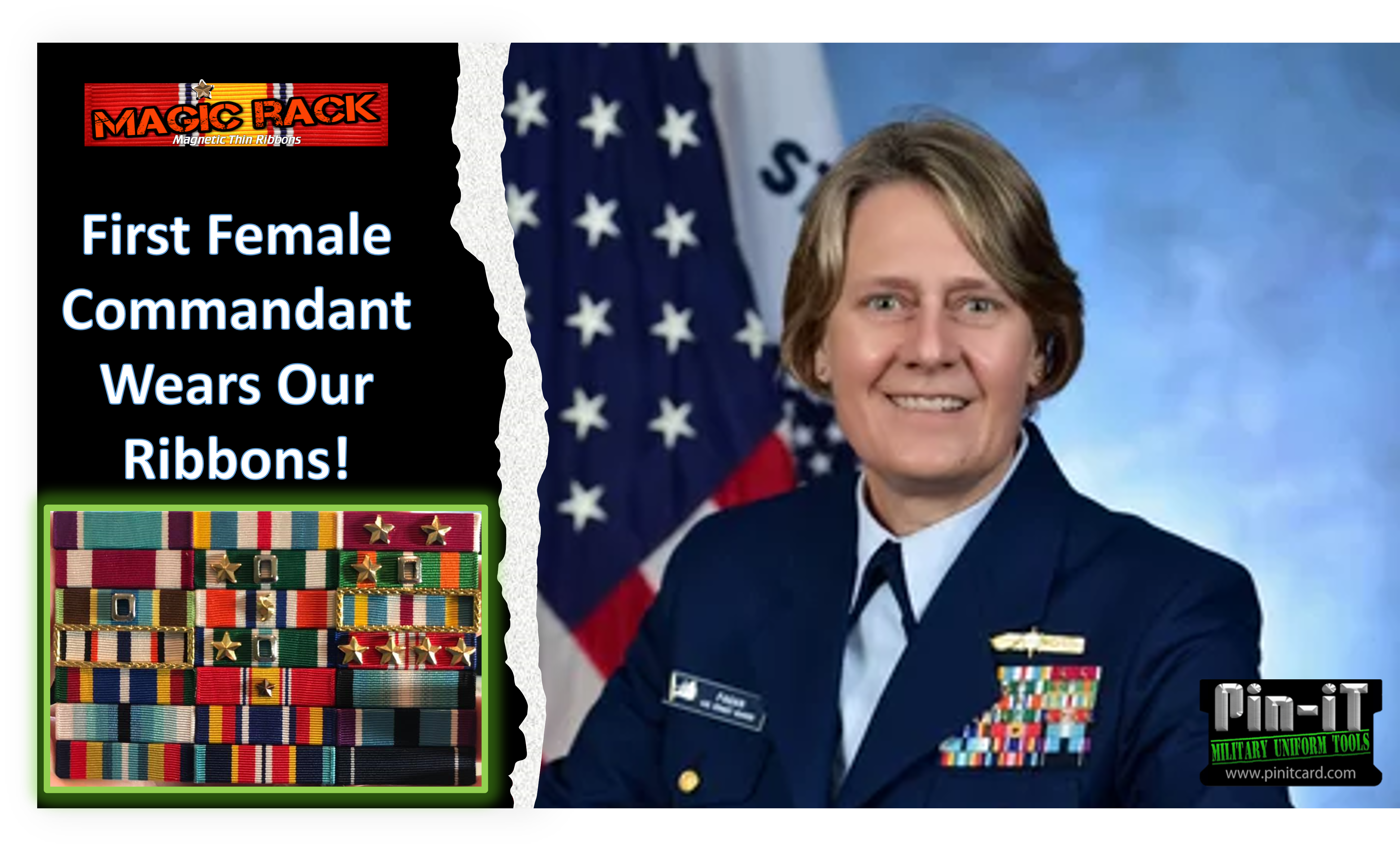 pinit First Female Commandant Wears Our Magnetic Ribbons