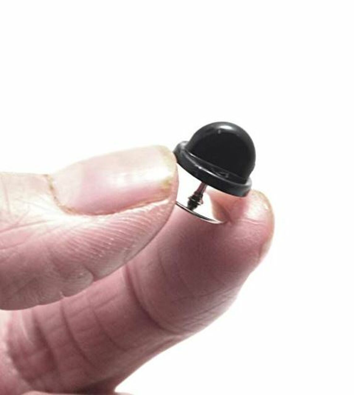 Black PVC Rubber Pin Backs - Set of 12