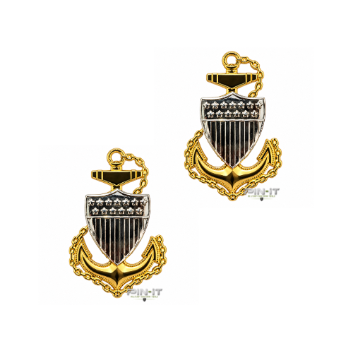 USCG Chief Petty Officer (CPO) E-7 Metal Collar Devices – Pair
