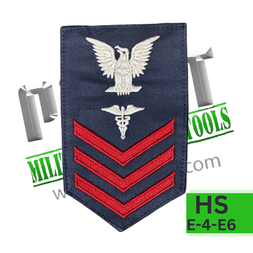 Coast Guard USCG E6 Rating Badge: HS HEALTH SERVICES TECHNICIAN