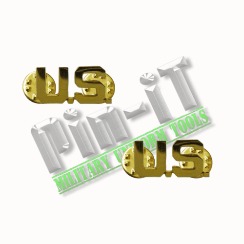 Army Officer US Letters Insignia Pin-On - Pair
