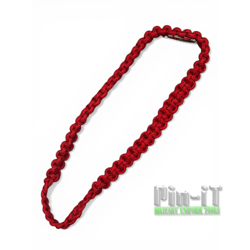 Scarlet Red Cobra Knot Shoulder Cord with Pin Clasp | Army Artillery JROTC Military Uniform Cord