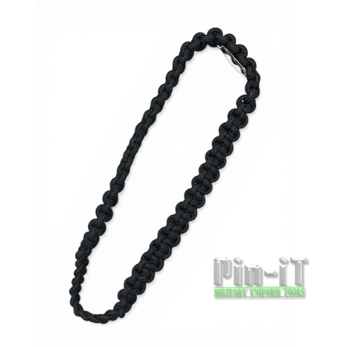 Black Cobra Knot Shoulder Cord with pin clasp| JROTC Raider PT Team Military Aiguillette Cord