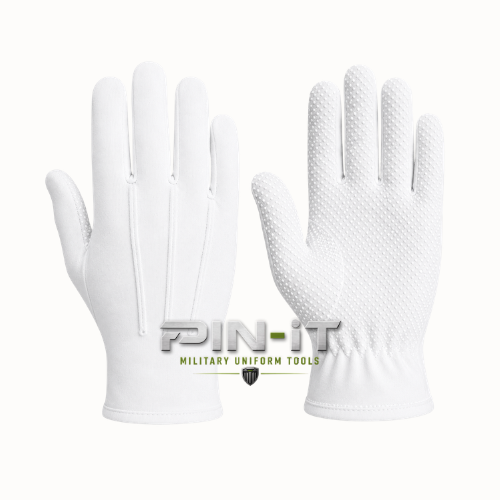 White Cotton Parade Gloves with Grip Dots | Military, Police, Honor Guard & JROTC