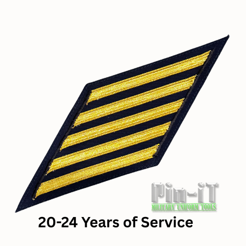 USCG CPO Service Stripes Set of 5 | Gold Lace on Blue | Service Dress Blue Jacket