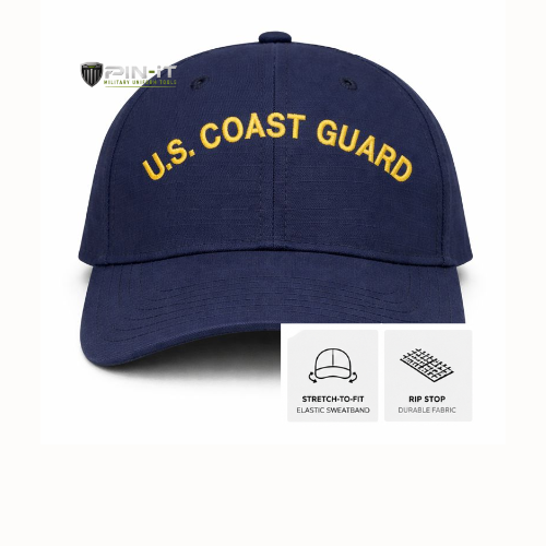 Service Blue Ripstop Stretch-to-Fit Cap - Coast Guard Style