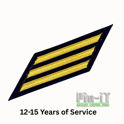 USCG CPO Service Stripes Set of 3 | Gold Lace on Blue | Service Dress Blue Jacket
