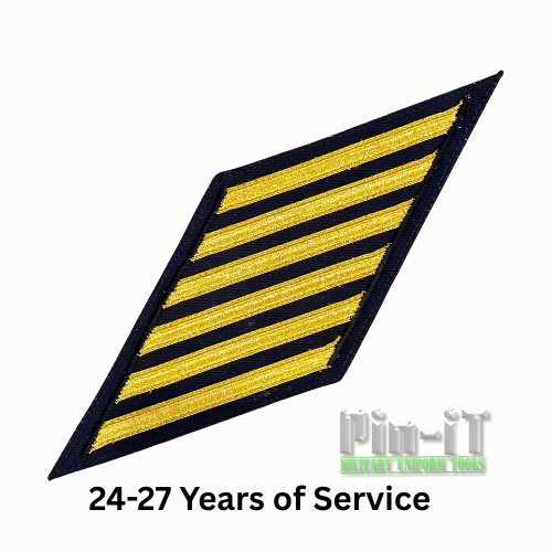USCG CPO Service Stripes Set of 6 | Gold Lace on Blue | Service Dress Blue Jacket