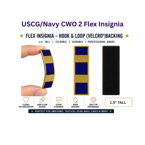 USCG / Navy CWO2 Flex Insignia – Hook & Loop Backing