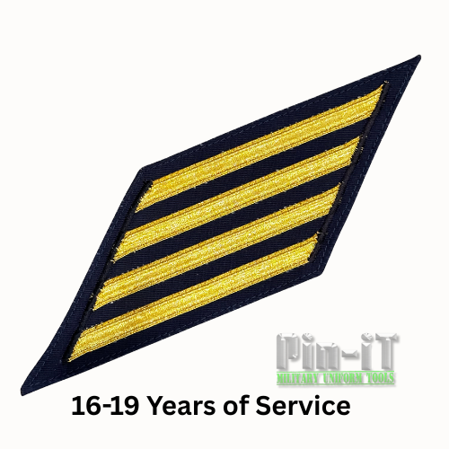 USCG CPO Service Stripes Set of 4 | Gold Lace on Blue | Service Dress Blue Jacket