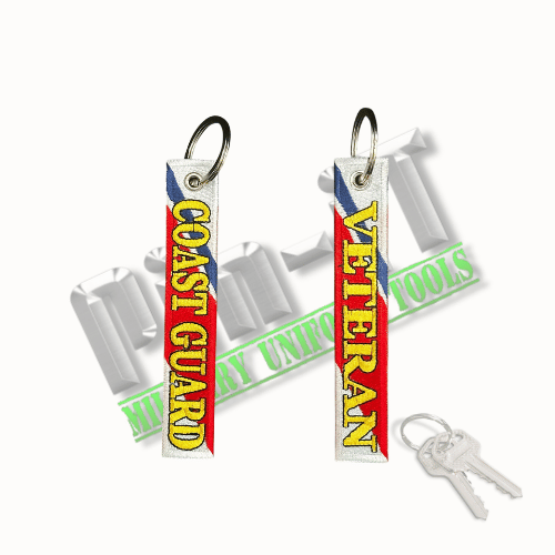 U.S. Coast Guard Veteran Embroidered Keychain