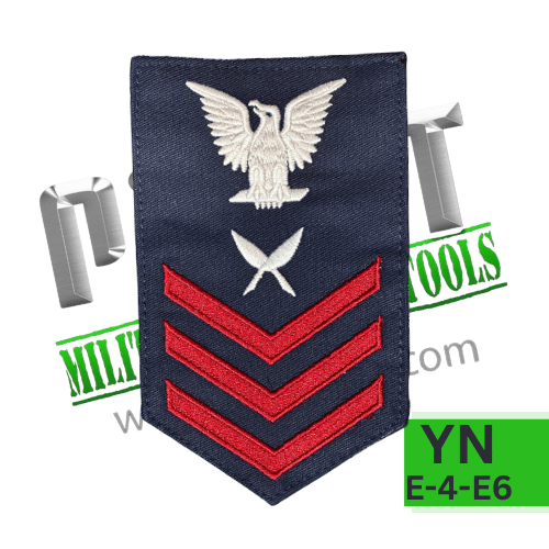 Coast Guard USCG E6 Rating Badge: YN YEOMAN